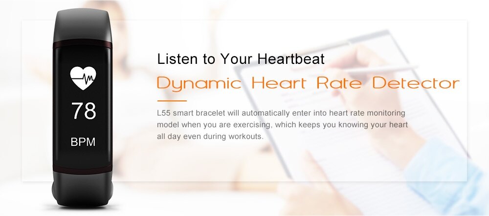 L55 Blood Pressure Heart Rate Monitor Healthy Smart Bracelet L55 Blood Pressure Heart Rate Monitor Healthy Smart Bracelet