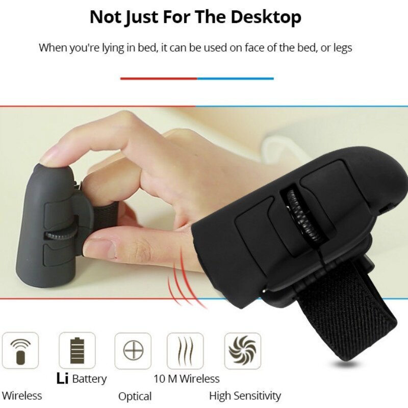 3d Lazy Finger Wearable Smart Mouse Bluetooth, Rechargeable Optical 