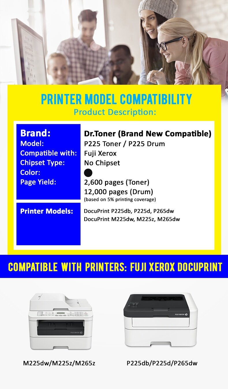 Compatible Toner DrToner Fuji Xerox - P225D - CT202330 (Mono/Black) - DocuPrint P225db / P225d / P265dw / DocuPrint M225dw / M225z / M265dw - Low Cost