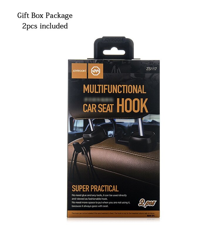 JOYROOM ZS117 Car Seat Hook Space-saving Hanger Multi-functional Car Accessory 2PCS - Black