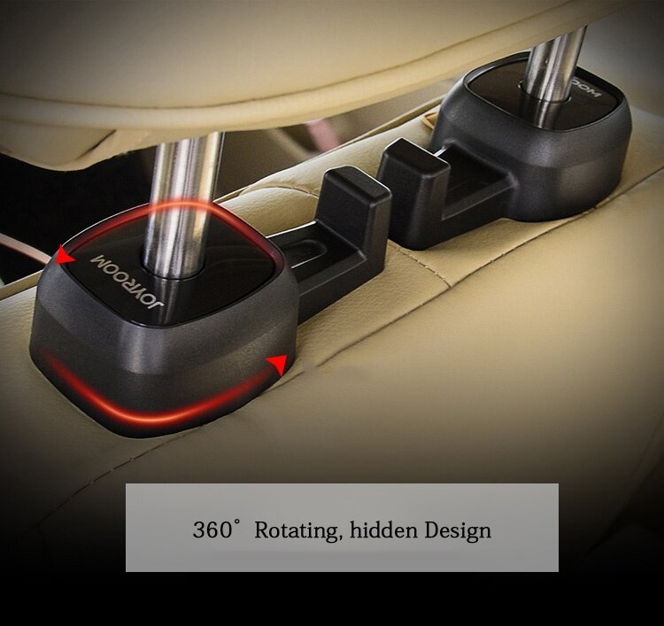 JOYROOM ZS117 Car Seat Hook Space-saving Hanger Multi-functional Car Accessory 2PCS - Black