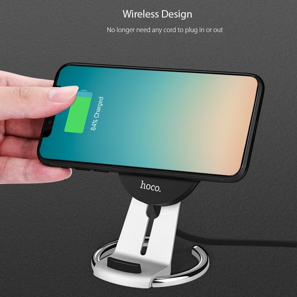HOCO CW5 Qi Wireless Charging Pad Stand Desktop Holder for iPhone 8 / 8 Plus / X HOCO CW5 Qi Wireless Charging Pad Stand Desktop Holder for iPhone 8 / 8 Plus / X