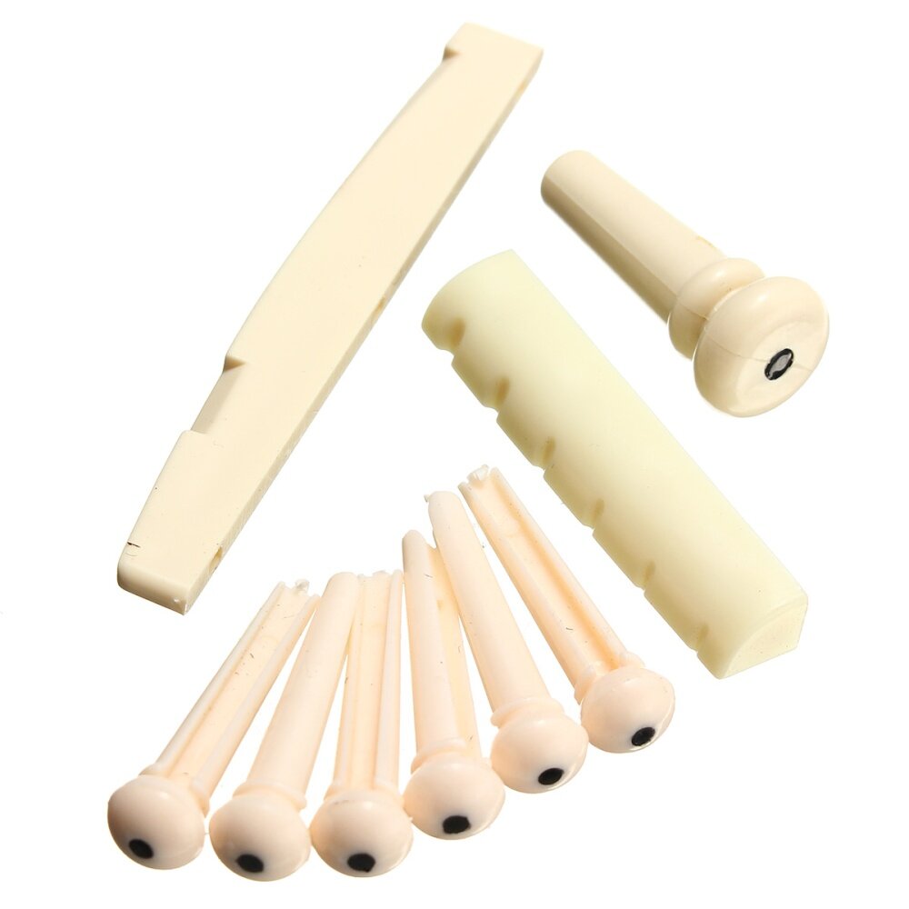 Generic 10 Set Professional Universal Acoustic Guitar Bridge + Bone