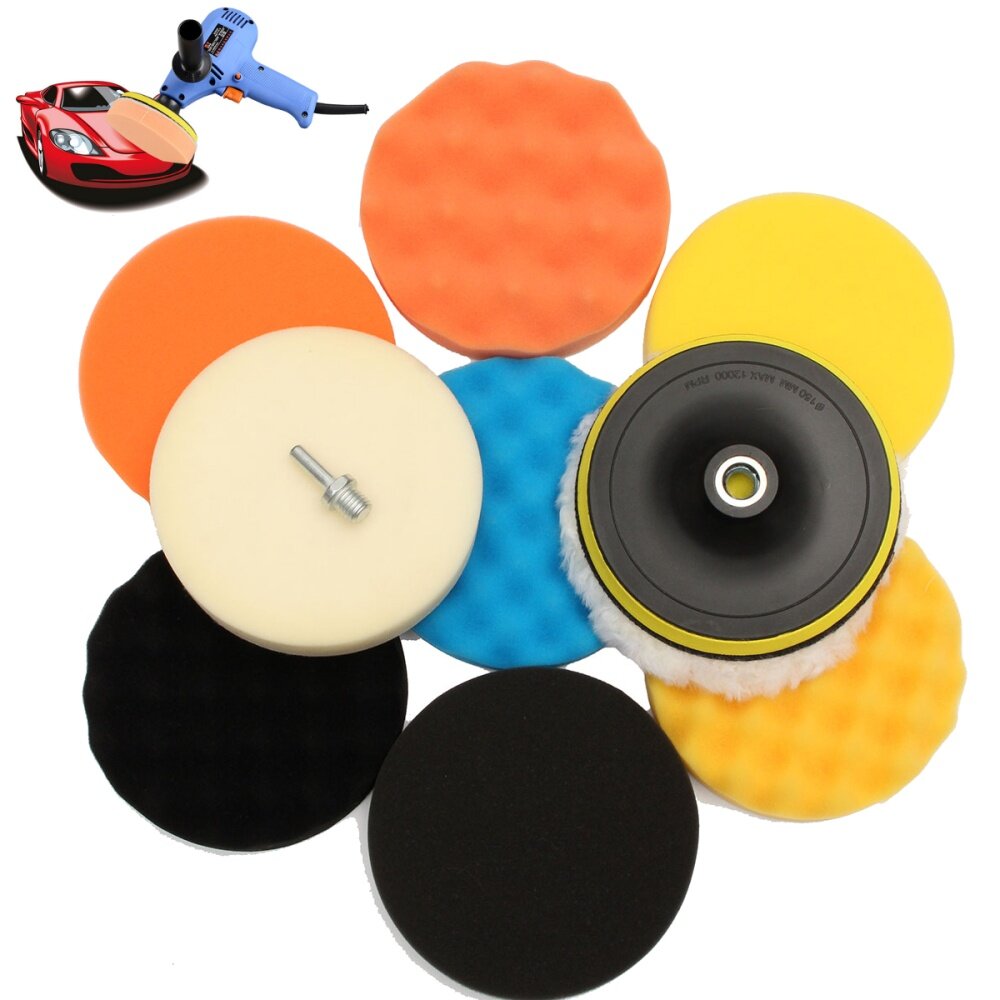 Generic 3 Set 6inch Polishing Buffing Waxing Sponge Pad Kit Compound