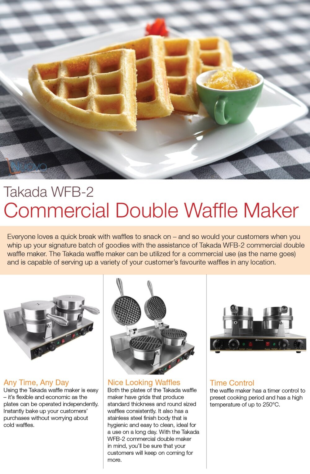 Takada WFB-2 Commercial Double Waffle Machine
