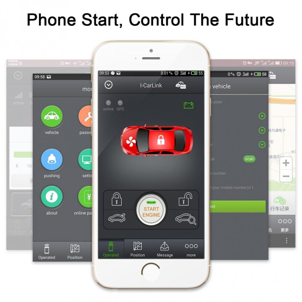 Smartphone Start Car Smart Alarm Remote Initiating System