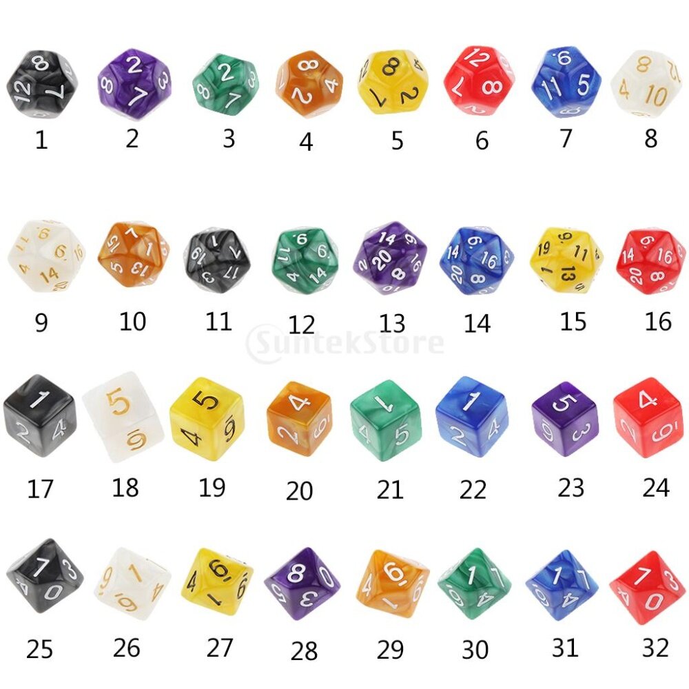 MagiDeal Pack of 10pcs Twenty Sided Dice D20 Playing D/&D RPG Party Games Dices Red