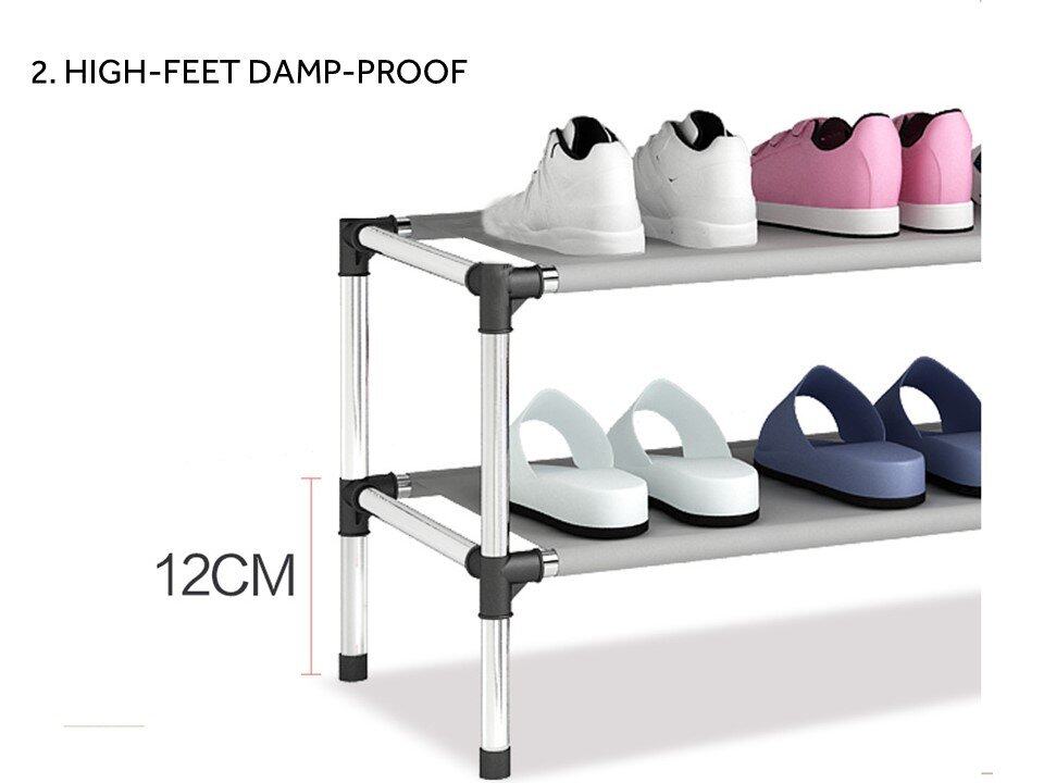 Stainless Steel 5 Tier Shoe Rack Organizer Storage Shelf BLACK Lazada Malaysia