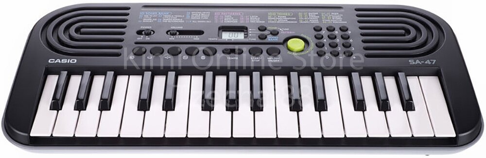 32 Key SA-47 Grey Mini Electronic Keyboard Piano Organ 2 Digit LCD Display 8 Note Polyphony 100 Tones 50 Patterns 10 Song One Touch Switch