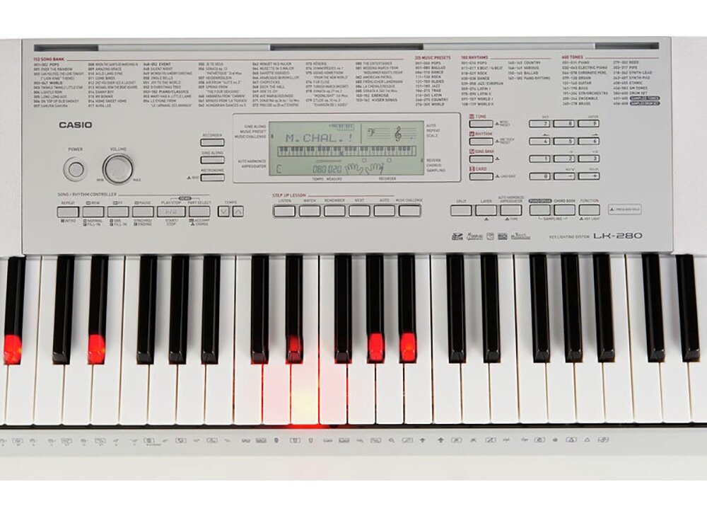 61 Key Casio LK-280 Electronic Keyboard Piano Organ 48 Note-Polyphony 600 Tones 150 Rhythms 152 Songs (SE) TR SS VFG USB SD c/w Mic sampling Chord Book
