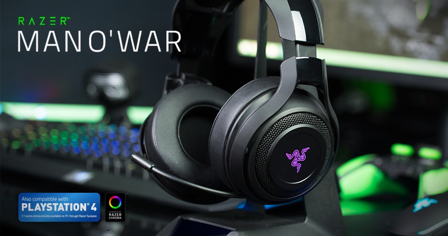 Image result for RAZER ManO'War 7.1 Green Gaming Headset