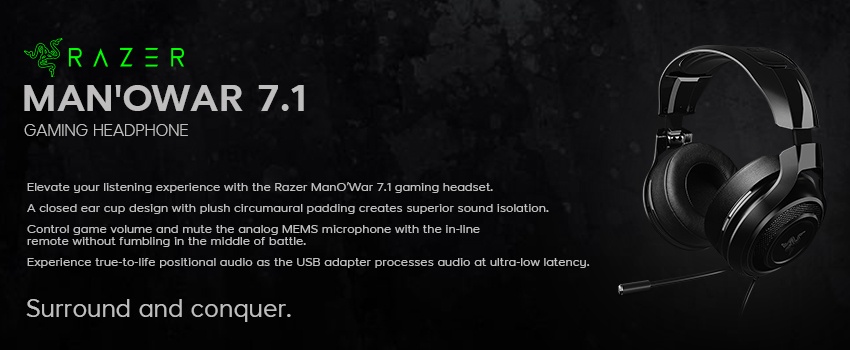 Image result for RAZER ManO'War 7.1 Green Gaming Headset