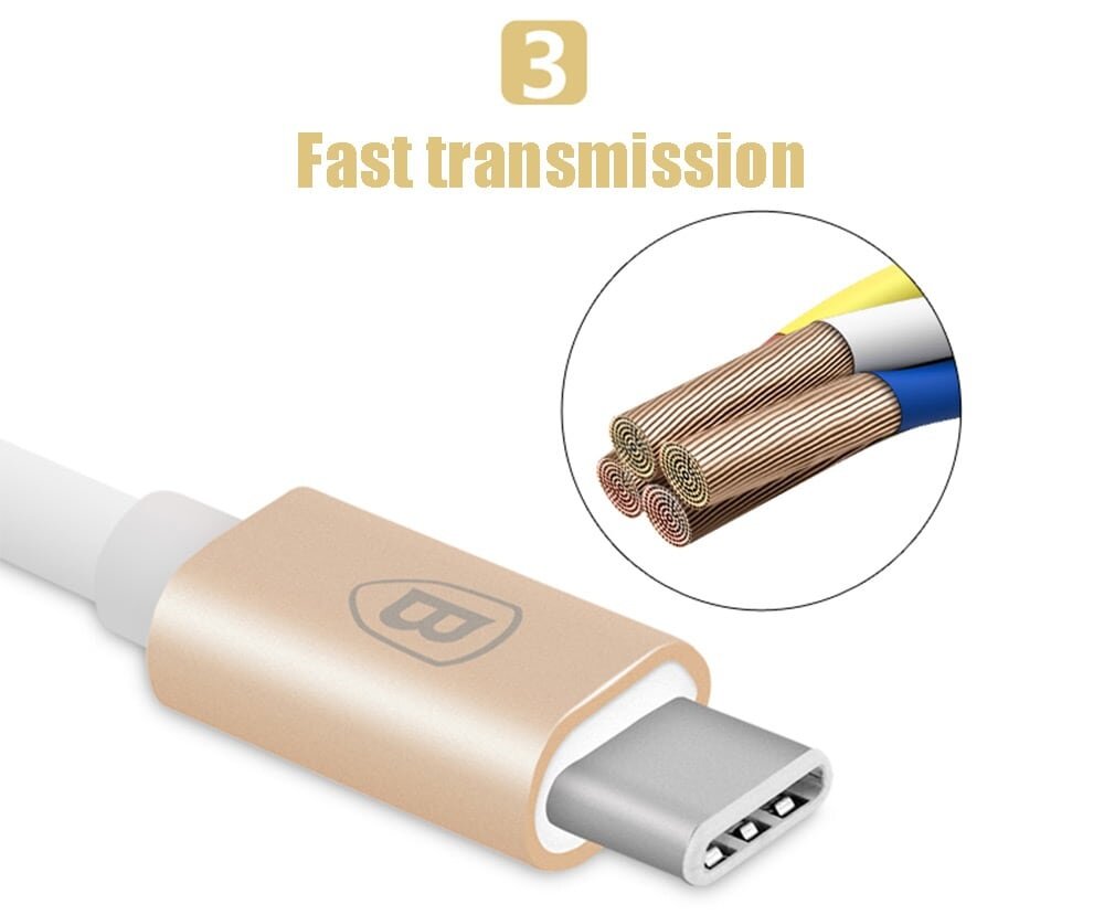 Baseus 1M Gather Series  High Speed Type - C to 8 Pin Data Synchronization Charger Cord Cable