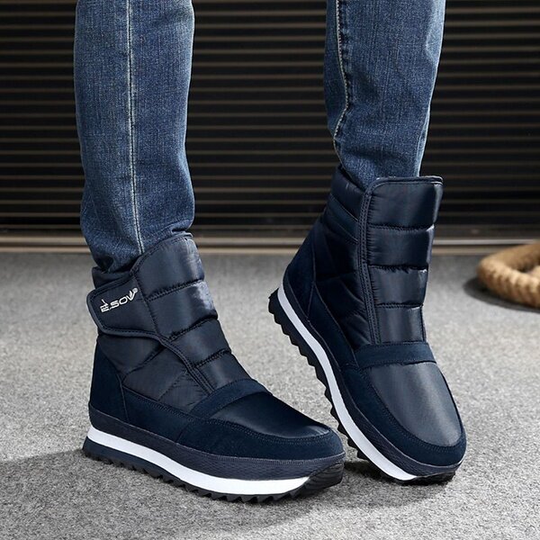 Fashion Women Men Waterproof Hook Loop Platform Warm Snow