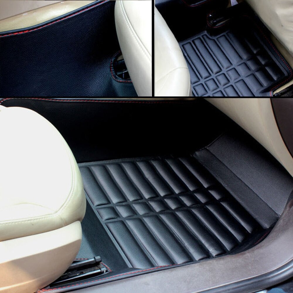 Shop Generic 3pcs Black Car Leather Waterproof Floor Mats Carpet For