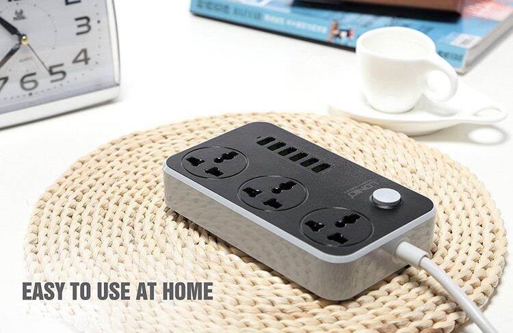 LDNIO 6 USB 3 outlet universal usb power strip desk with usb charger extension socket