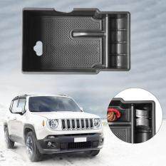 Faflbhj Allwin Pusat Mobil Palet Penyimpanan Wadah Kotak Pada Tangan Kursi Mobil Cocok untuk Jeep Renegade Hitam